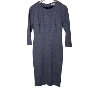 Peserico grey wool blend sheath 3/4 sleeve dress sz IT 40 US 4